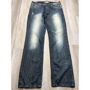 Express Stonewash Distressed Jeans Sz 34x34 BF Rock Mens Tokyo Straight Y2K Vtg